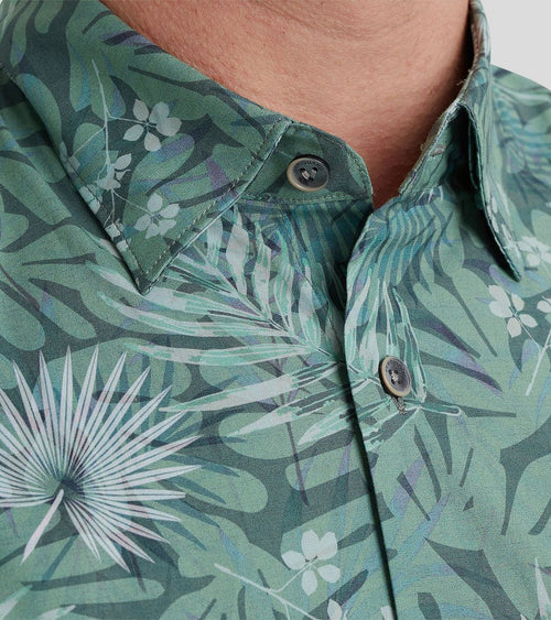 Short sleeve overhemd print groen