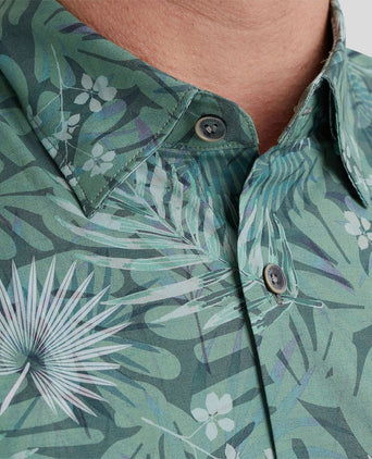 Short sleeve overhemd print groen