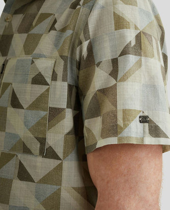 Short sleeve overhemd print groen