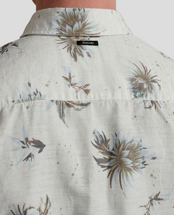 Short sleeves overhemd bloemen ecru