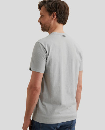T-shirt logo melange lichtblauw