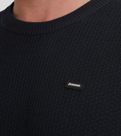 T-shirt structuur donkerblauw