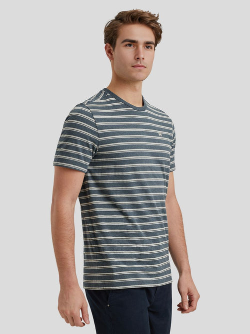 Vanguard t-shirt jersey melange blauw | Regular-fit