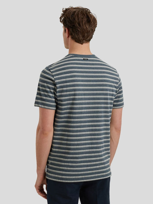 Vanguard t-shirt jersey melange blauw | Regular-fit