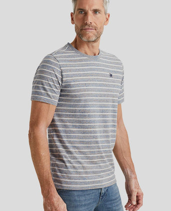 Vanguard t-shirt strepen grijs blauw | Regular-fit