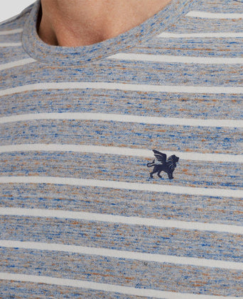 Vanguard t-shirt strepen grijs blauw | Regular-fit