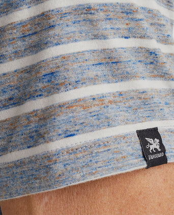 Vanguard t-shirt strepen grijs blauw | Regular-fit