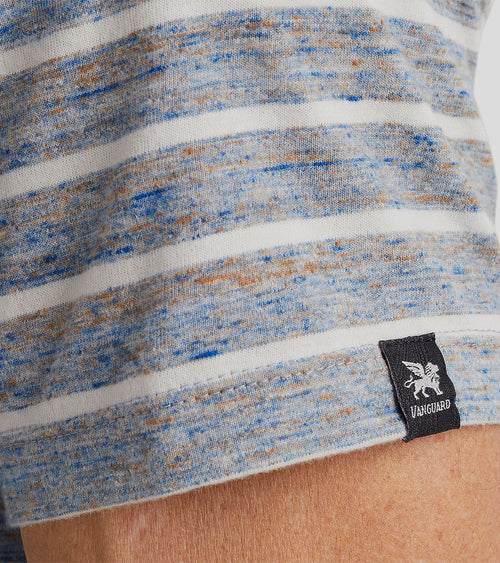 Vanguard t-shirt strepen grijs blauw | Regular-fit