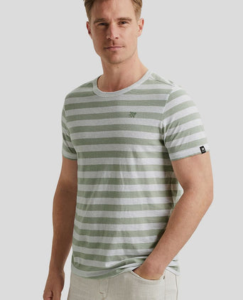 Vanguard t-shirt strepen groen | Regular-fit