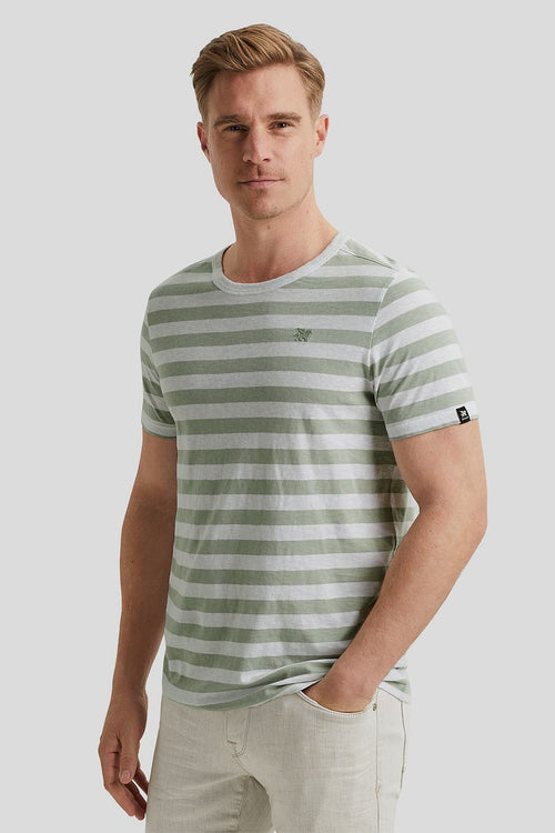 Vanguard t-shirt strepen groen | Regular-fit