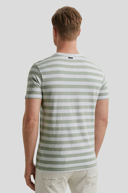 Vanguard t-shirt strepen groen | Regular-fit