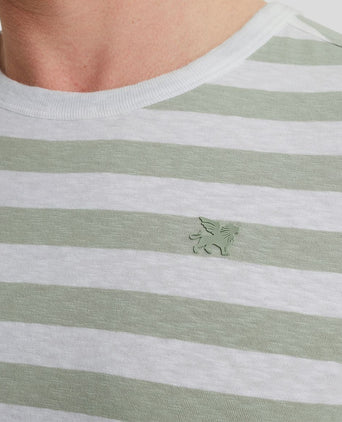 Vanguard t-shirt strepen groen | Regular-fit