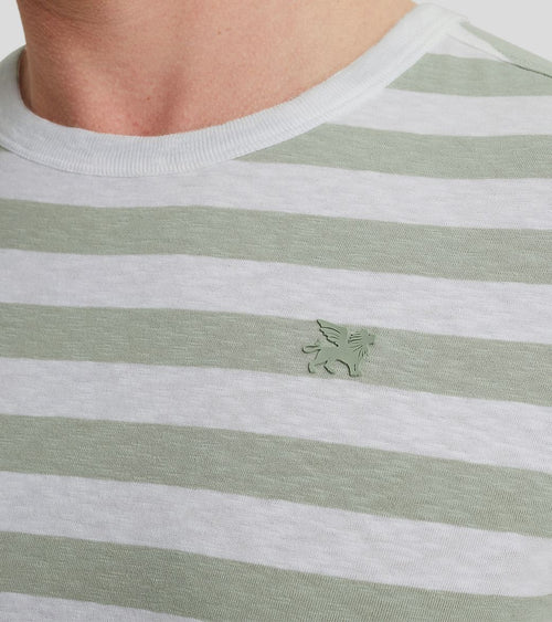 Vanguard t-shirt strepen groen | Regular-fit