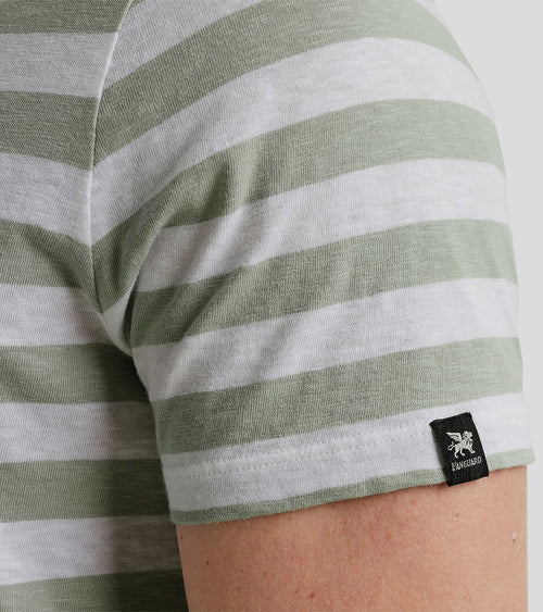 Vanguard t-shirt strepen groen | Regular-fit