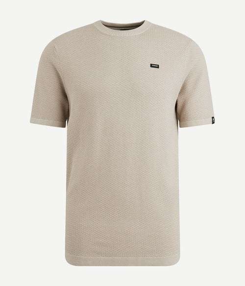 Vanguard t-shirt structuur beige | Regular-fit