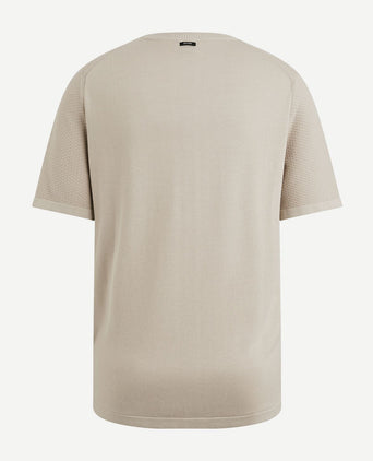 Vanguard t-shirt structuur beige | Regular-fit