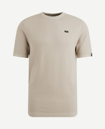 T-shirt structuur beige