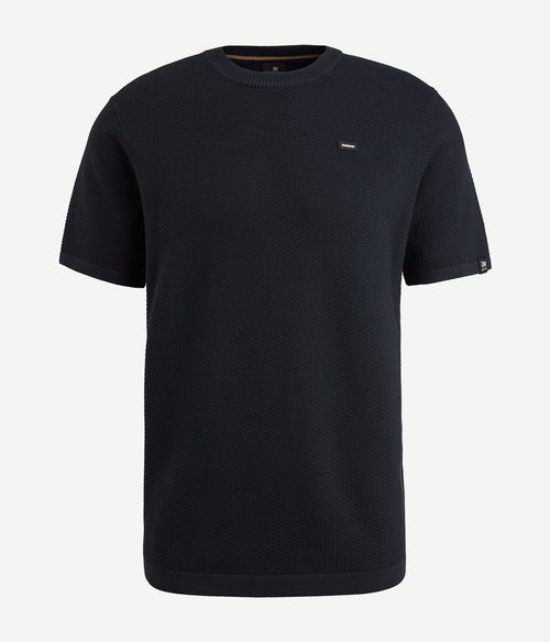 Vanguard t-shirt structuur donkerblauw | Regular-fit