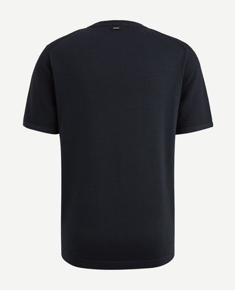 T-shirt structuur donkerblauw