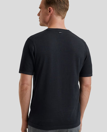 T-shirt structuur donkerblauw