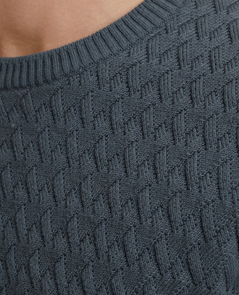 Vanguard trui knitted structure blauw | Regular-fit