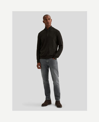 Pullover halve rits mouline zwart