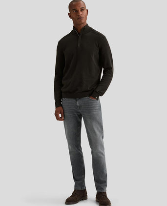 Pullover halve rits mouline zwart