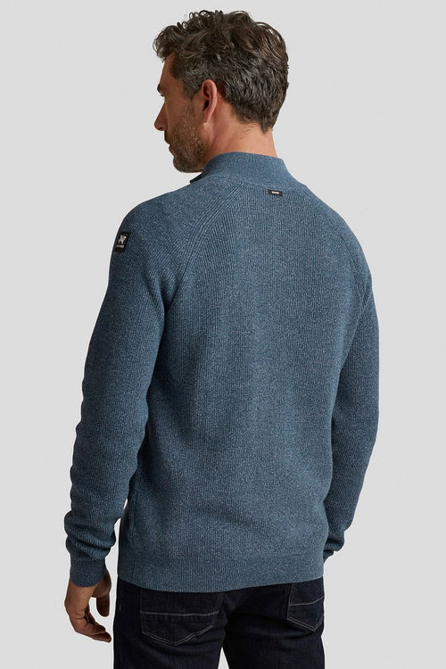 Trui halve rits blauw