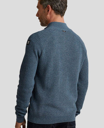 Trui halve rits blauw