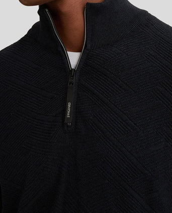 Pullover halve rits mouline sky captain