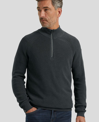 Vanguard trui halve rits antraciet | Regular-fit