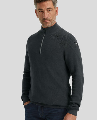 Vanguard trui halve rits antraciet | Regular-fit