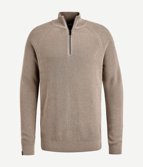 Vanguard trui halve rits beige | Regular-fit