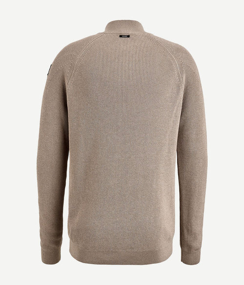 Vanguard trui halve rits beige | Regular-fit
