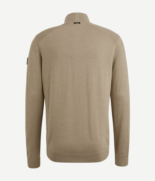 Vanguard trui halve rits beige | Regular-fit