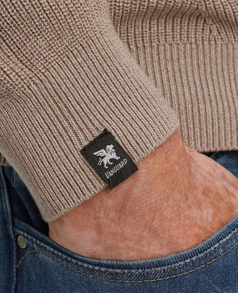 Vanguard trui halve rits beige | Regular-fit
