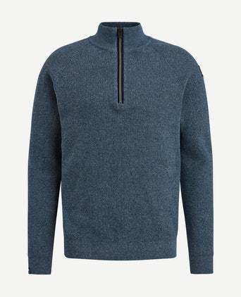 Trui halve rits blauw
