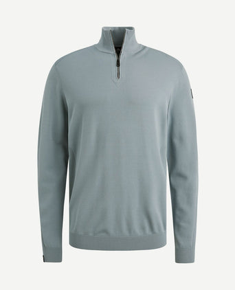 Trui halve rits blauw