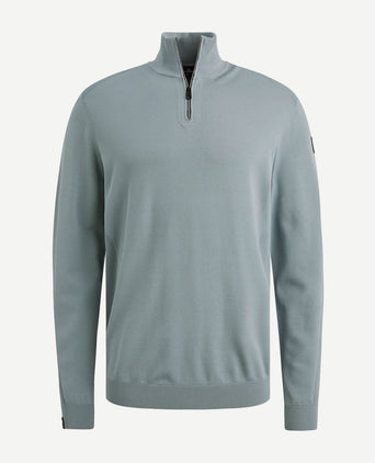 Trui halve rits blauw