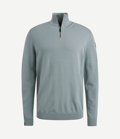 Trui halve rits blauw