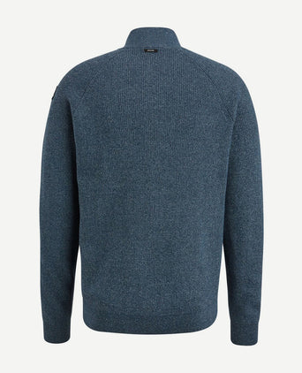 Trui halve rits blauw
