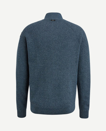 Trui halve rits blauw