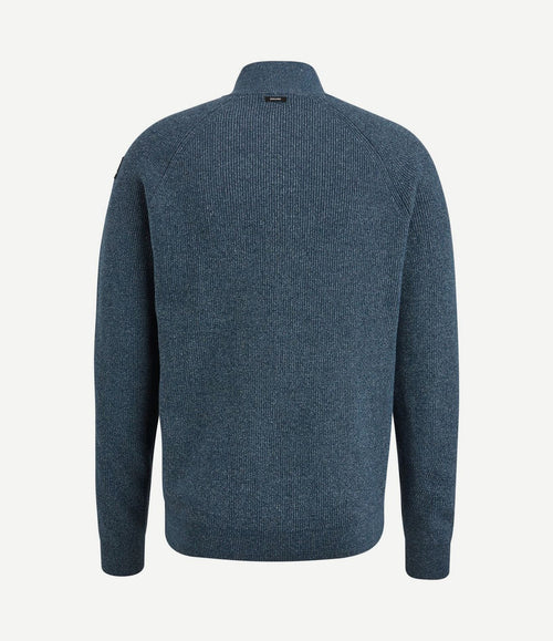 Trui halve rits blauw