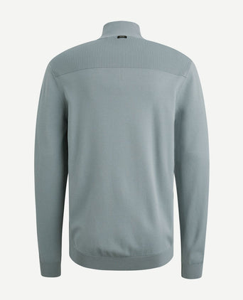 Trui halve rits blauw