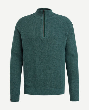 Trui halve rits groen
