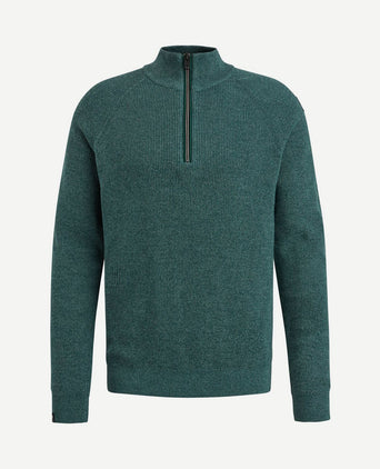 Trui halve rits groen