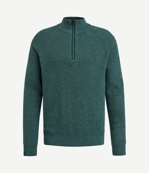 Trui halve rits groen