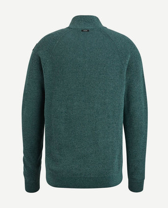Trui halve rits groen