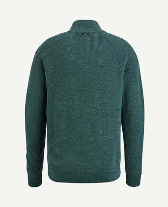 Trui halve rits groen