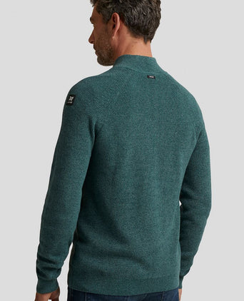 Trui halve rits groen
